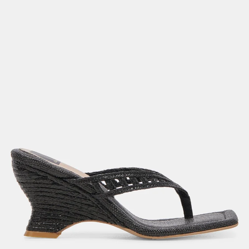 Plus - size women's espadrilles for a perfect fitNullah Wedges Onyx Raffia