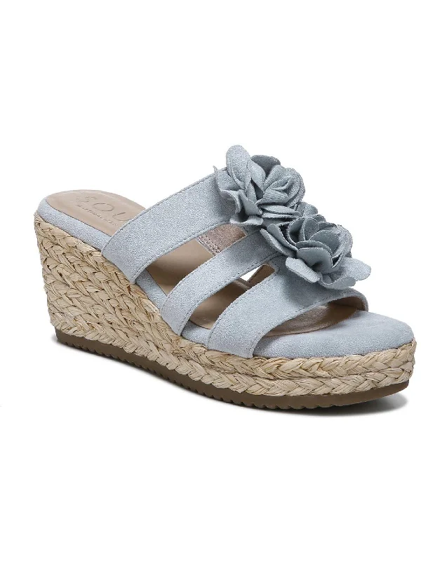 Braided - sole women's espadrilles for a unique textureOodles-Flwr Womens Slip On Wedge Sandals