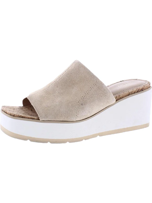 Braided - sole women's espadrilles for a unique textureRysa Womens Suede Slip On Wedge Sandals