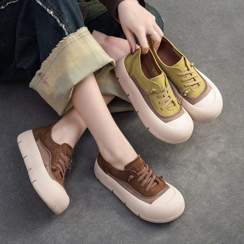 Women's casual shoes for a movie night outWomen Fashion Leather Minimalist Flat Casual Shoes