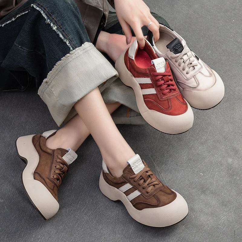 Women's casual shoes with breathable linings for a cool feelWomen Minimalist Fashion Leather Sport Casual Shoes