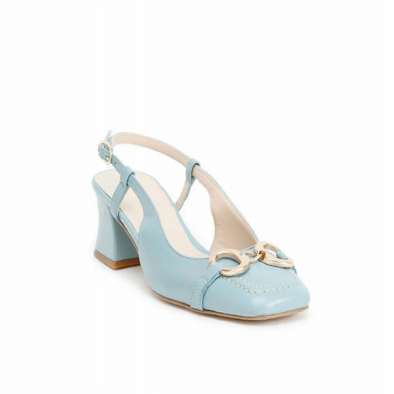 Women's Low - Heel Patent Leather Mules in Red for a Bold and Chic Office LookWomen's Casoria Slingback Mules In Powder Blue