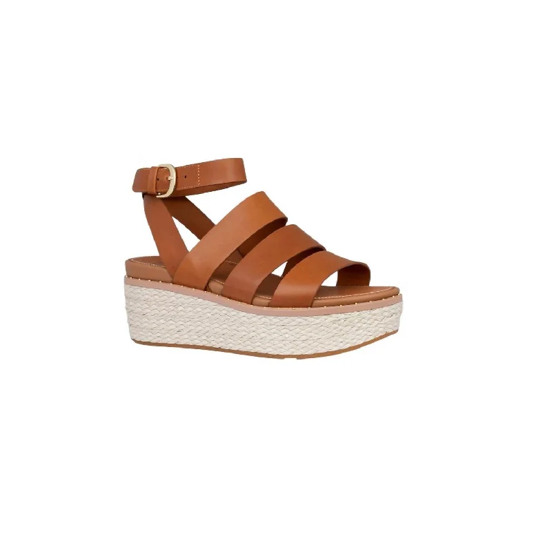 Women's espadrilles with a water - resistant coatingWomen's Eloise Ankle Strap Espadrille Wedge In Light Tan