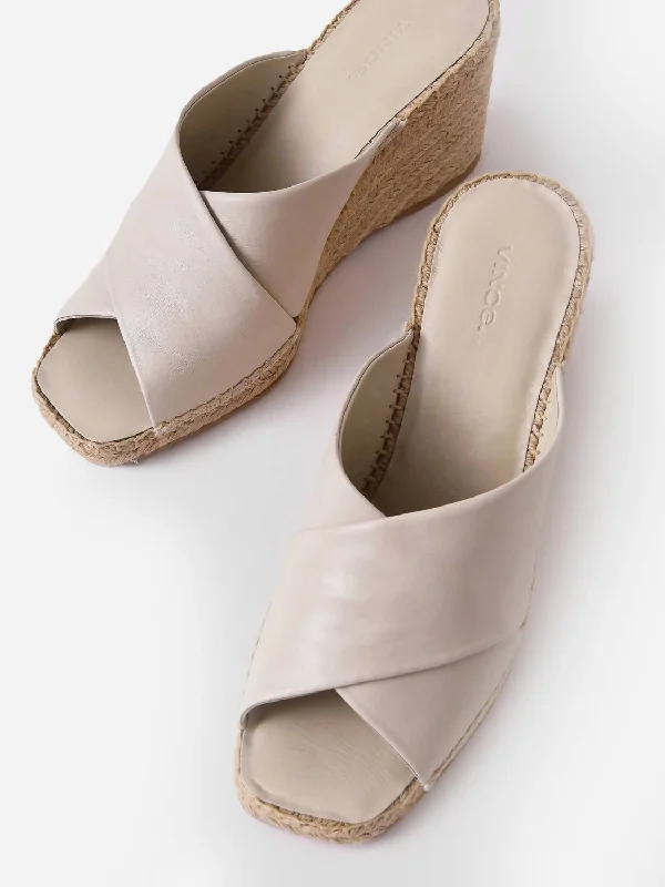 Women's espadrilles with a water - resistant coatingWomen's Gaelan Suede Wedge Sandal In Off White