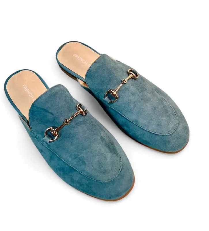 Women's Pointed Toe Satin Mules in Champagne for a Glamorous Evening EventWomen's Suede Mules In Teal