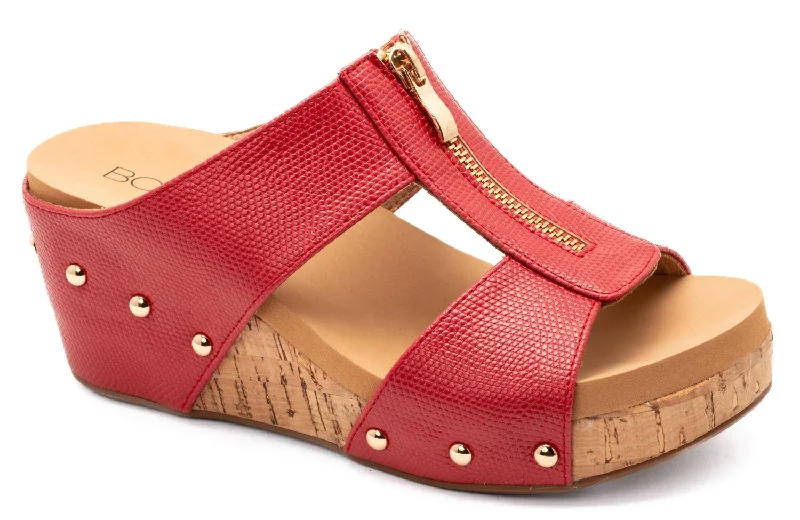 Polka - dot patterned women's espadrilles for a fun styleWomen's Taboo Wedge Sandal In Red