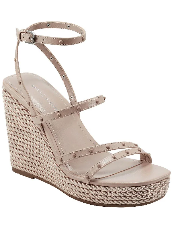 Striped women's espadrilles in a classic designZig  Womens Faux Leather Studded Wedge Sandals